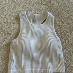 White Ribbed Tank Top